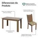 Ver imagem 4 de Conjunto Sala de Jantar Amora Mesa Tampo de Madeira 4 Cadeiras Rustic/Crema/Lírio Bege Madesa