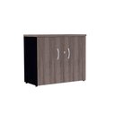 Ver imagem 1 de Armário Baixo PE25 Pandin 80 cm (largura) em MDP Cor Walnut e Preto com Duas Portas