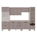 Ver imagem 2 de Cozinha Completa Iluminata Ayla 10 Portas 3 Gavetas 100% MDF com Vidro Branco/Fendi/Mineral - Genial