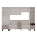 Ver imagem 3 de Cozinha Completa Iluminata Ayla 10 Portas 3 Gavetas 100% MDF com Vidro Branco/Fendi/Mineral - Genial