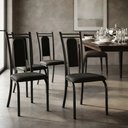 Ver imagem 4 de Kit 4 Cadeiras Paris Corino Preto Tubo Preto Fosco