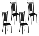 Ver imagem 2 de Kit 4 Cadeiras Paris Corino Preto Tubo Preto Fosco