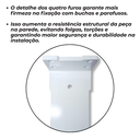 Ver imagem 7 de 3 Suportes de Parede Mão Francesa Design Largo Moderno 20cm P/ Prateleira Aço Resistente Branco
