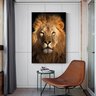 Quadro Leão Rei Retangular - Tela Única - 200 x 120 cm - Preta - 1