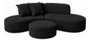 Ver imagem 2 de Sofá e Puff Orgânico Virginia 300cm Sala Suede:Preto