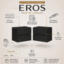 Ver imagem 2 de Kit 2 Mesa Cabeceira Eros Suspensa 45cm Alto Padrão Fixação Reforçada Preta