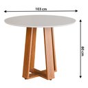 Ver imagem 3 de Mesa de Jantar Redonda com Vidro 4 Lugares Multimóveis Cr50243 Cinamomo/off White