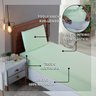 Kit Lençol de Solteiro 300 Fios Algodão 2 Peças Conjunto com Elástico e Fronha:verde Bebe - 3