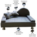 Ver imagem 4 de Puff Pet Cama Estofada com Almofada para Cachorro Amora E01 Suede Cinza - Inoviza