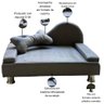 Puff Pet Cama Estofada com Almofada para Cachorro Amora E01 Suede Cinza - Inoviza - 4
