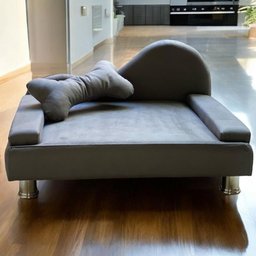 Puff Pet Cama Estofada com Almofada para Cachorro Amora E01 Suede Cinza - Inoviza - 2
