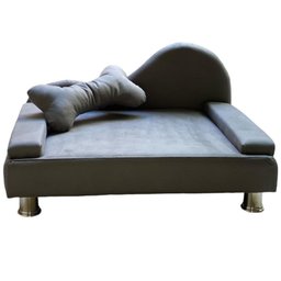 Puff Pet Cama Estofada com Almofada para Cachorro Amora E01 Suede Cinza - Inoviza - 1