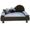 Puff Pet Cama Estofada com Almofada para Cachorro Amora E01 Suede Cinza - Inoviza - 1