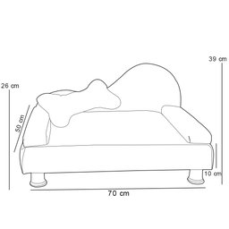 Puff Pet Cama Estofada com Almofada para Cachorro Amora E01 Suede Cinza - Inoviza - 5