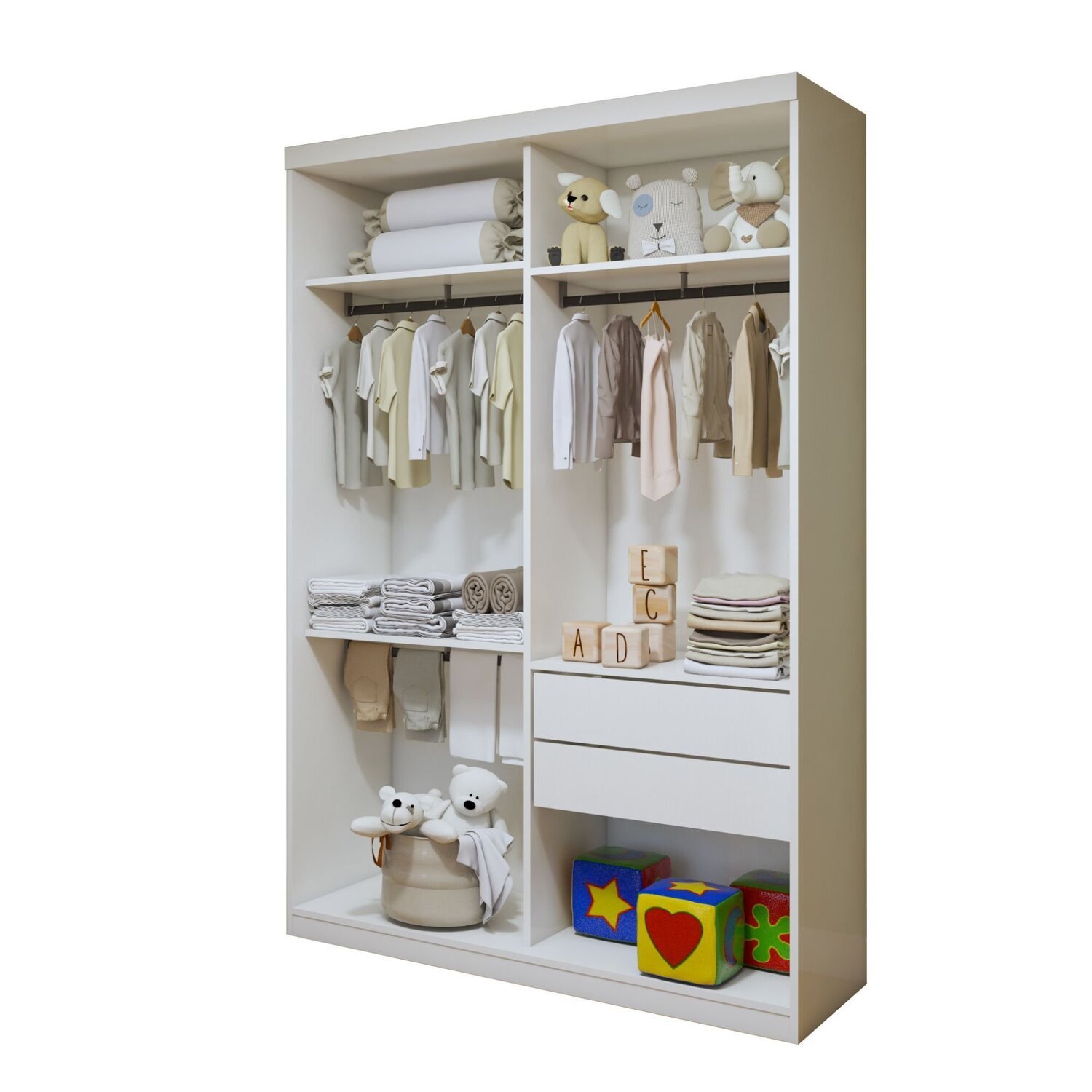 Quarto Infantil Closet Premium Marisol 138cm e Cômoda 129,5cm 1 Porta 4 Gavetas Minastex - 15