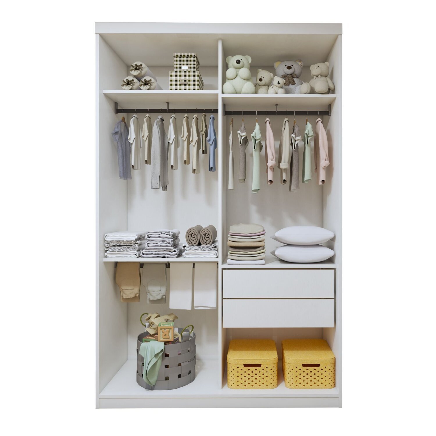 Quarto Infantil Closet Premium Marisol 138cm e Cômoda 129,5cm 1 Porta 4 Gavetas Minastex - 16