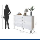 Ver imagem 4 de Quarto Infantil Closet Premium Amara 242cm e Cômoda 129,5cm 1 Porta 4 Gavetas Minastex