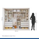 Ver imagem 5 de Quarto Infantil Closet Premium Amara 242cm e Cômoda 129,5cm 1 Porta 4 Gavetas Minastex
