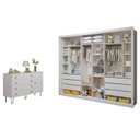 Ver imagem 2 de Quarto Infantil Closet Premium Amara 242cm e Cômoda 129,5cm 1 Porta 4 Gavetas Minastex