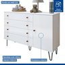 Quarto Infantil Guarda Roupa Solteiro Premium Elara 138cm 2 Portas  2 Gavetas com Cômoda 129,5cm 1 Porta 4 Gavetas Minastex - 9