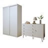 Quarto Infantil Guarda Roupa Solteiro Premium Elara 138cm 2 Portas  2 Gavetas com Cômoda 129,5cm 1 Porta 4 Gavetas Minastex - 2