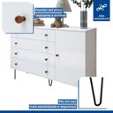 Ver imagem 7 de Quarto Infantil Guarda Roupa Solteiro Premium Elara 138cm 2 Portas  2 Gavetas com Cômoda 129,5cm 1 Porta 4 Gavetas Minastex