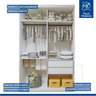 Quarto Infantil Guarda Roupa Premium Arabella 138cm com Espelho 2 Portas e Cômoda 129,5cm 1 Porta 4 Gavetas Minastex - 13