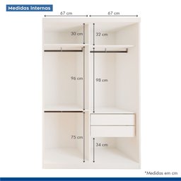 Quarto Infantil Guarda Roupa Premium Arabella 138cm com Espelho 2 Portas e Cômoda 129,5cm 1 Porta 4 Gavetas Minastex - 5