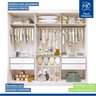 Quarto Infantil Guarda Roupa Premium Thalia 205,9cm 3 Portas e Cômoda 129,5cm 1 Porta 4 Gavetas Minastex - 13
