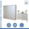 Quarto Infantil Guarda Roupa Premium Thalia 205,9cm 3 Portas e Cômoda 129,5cm 1 Porta 4 Gavetas Minastex - 15