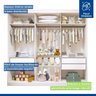 Quarto Infantil Guarda Roupa Premium Thalia 205,9cm 3 Portas e Cômoda 129,5cm 1 Porta 4 Gavetas Minastex - 14
