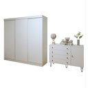 Ver imagem 2 de Quarto Infantil Guarda Roupa Premium Thalia 205,9cm 3 Portas e Cômoda 129,5cm 1 Porta 4 Gavetas Minastex