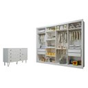 Ver imagem 2 de Quarto Infantil Closet Premium Dani 279,3cm e Cômoda 129,5cm 1 Porta 4 Gavetas Minastex