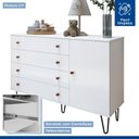 Ver imagem 7 de Quarto Infantil Closet Premium Dani 279,3cm e Cômoda 129,5cm 1 Porta 4 Gavetas Minastex