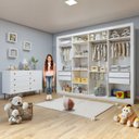 Ver imagem 6 de Quarto Infantil Closet Premium Dani 279,3cm e Cômoda 129,5cm 1 Porta 4 Gavetas Minastex