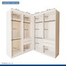 Quarto Infantil Closet Modulado Premium 2 Módulos Seraphina 276cm com Cômoda 129,5cm 1 Porta 4 Gavetas Minastex - 5