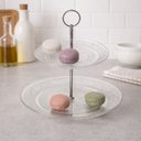 Ver imagem 3 de Prato Doce Vidro 2 Andares Vidro Angel 25cm Lyor