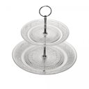 Ver imagem 1 de Prato Doce Vidro 2 Andares Vidro Angel 25cm Lyor