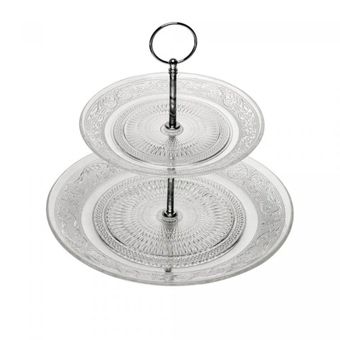 Prato Doce Vidro 2 Andares Vidro Angel 25cm Lyor