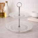 Ver imagem 4 de Prato Doce Vidro 2 Andares Vidro Angel 25cm Lyor