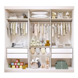 Quarto Infantil Closet Premium Isadora 205,9cm e Cômoda 129,5cm 1 Porta 4 Gavetas Minastex - 15