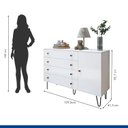 Ver imagem 3 de Quarto Infantil Closet Premium Isadora 205,9cm e Cômoda 129,5cm 1 Porta 4 Gavetas Minastex