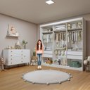 Ver imagem 6 de Quarto Infantil Closet Premium Isadora 205,9cm e Cômoda 129,5cm 1 Porta 4 Gavetas Minastex