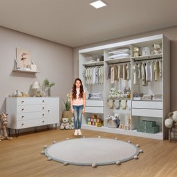 Quarto Infantil Closet Premium Isadora 205,9cm e Cômoda 129,5cm 1 Porta 4 Gavetas Minastex - 6