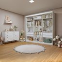 Ver imagem 1 de Quarto Infantil Closet Premium Isadora 205,9cm e Cômoda 129,5cm 1 Porta 4 Gavetas Minastex