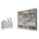 Ver imagem 2 de Quarto Infantil Closet Premium Isadora 205,9cm e Cômoda 129,5cm 1 Porta 4 Gavetas Minastex