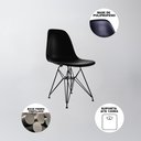 Ver imagem 3 de Mesa Sala de Jantar Industrial Clips Quadrada Branca 90 com 4 Cadeiras Eiffel Preta de Ferro Preto