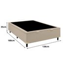 Ver imagem 3 de Base Box Baú Casal 138x188x35 Suede Galego Home Pistão a Gás - Bege