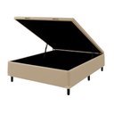 Ver imagem 1 de Base Box Baú Casal 138x188x35 Suede Galego Home Pistão a Gás - Bege