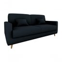 Ver imagem 1 de Sofá Cama Emília 2 Lugares 190cm Veludo Preto Matrix